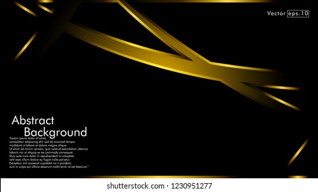 abstract metallic gold black frame layout modern tech design template background