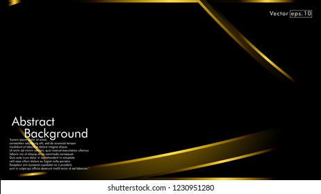 abstract metallic gold black frame layout modern tech design template background