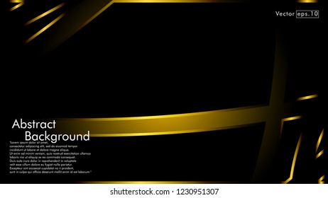 abstract metallic gold black frame layout modern tech design template background