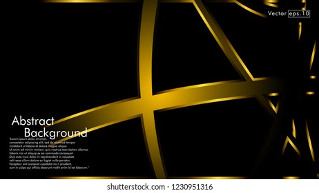 abstract metallic gold black frame layout modern tech design template background