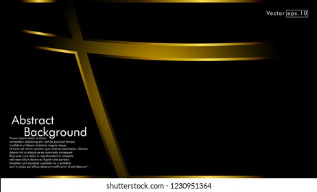 abstract metallic gold black frame layout modern tech design template background