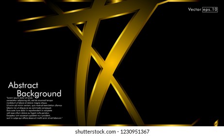 abstract metallic gold black frame layout modern tech design template background
