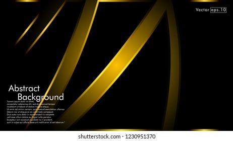 abstract metallic gold black frame layout modern tech design template background