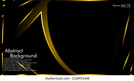 abstract metallic gold black frame layout modern tech design template background