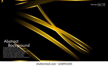 abstract metallic gold black frame layout modern tech design template background