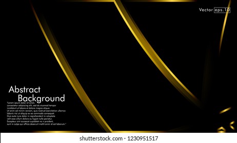 abstract metallic gold black frame layout modern tech design template background