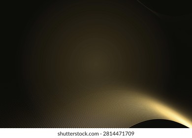 Abstract metallic gradient waves in deep shadow and light contrast