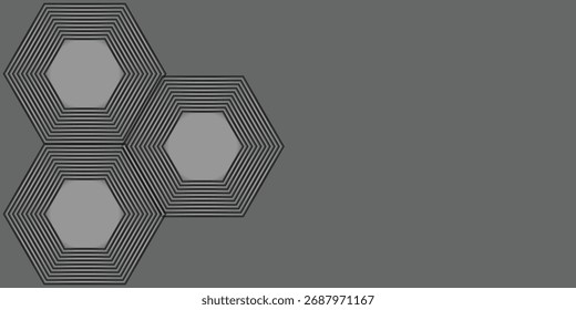 Fundo geométrico cinza metálico abstrato com círculos e sombra, ilustração de vetor