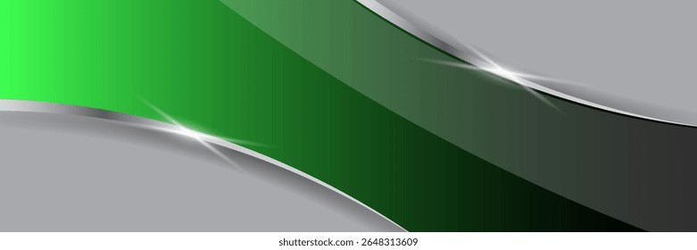 Abstractas fondo verde metálico con Anuncio brillante, Vector.
