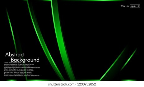 abstract metallic  green black frame layout modern tech design template background