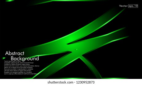 abstract metallic  green black frame layout modern tech design template background
