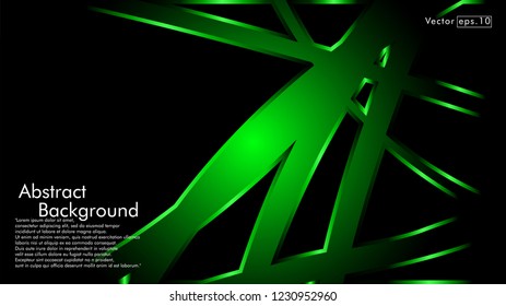 abstract metallic  green black frame layout modern tech design template background
