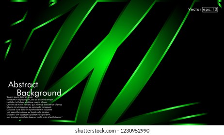 abstract metallic  green black frame layout modern tech design template background