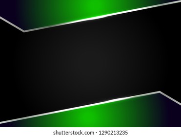 abstract metallic Green black frame layout modern tech design template background