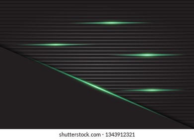 Abstract metallic green black frame layout modern tech design template background - Vector
