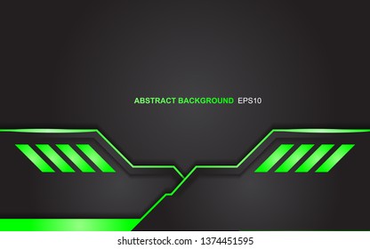 Abstract metallic green and black frame layout design tech innovation concept background for wallpaper, brochure, cover, banner, advertising corporate. layer on for text and background design
