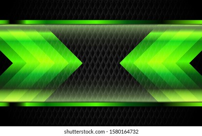 Abstract metallic green and black frame design innovation technology concept layout background. Vector template for use element cover, banner, wallpaper, presentation, flyer