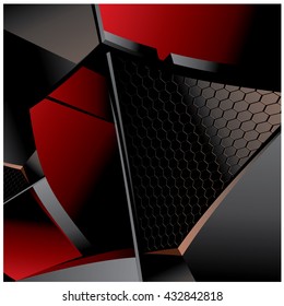 Abstract metallic with hexagon background, vector illustration and design