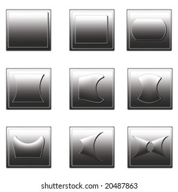 abstract metallic icon set