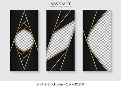 Abstract metallic luxury dark gray with gold collection