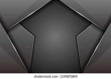 Abstract Metallic Modern 3D Overlap Glossy Grey Background Premium Template