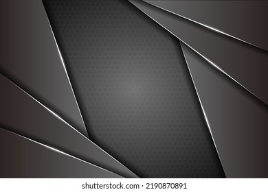 Abstract Metallic Modern Overlap Glossy Grey Premium Background