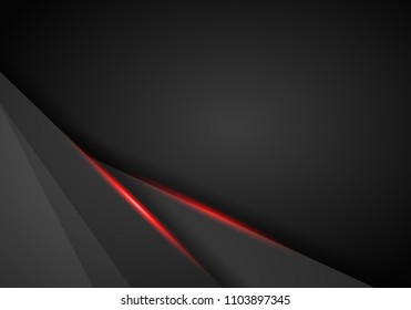 Abstract Metallic modern Red black frame design innovation concept layout background. Technology background with metallic banner. Dark abstract background. Vector illustration EPS 10.