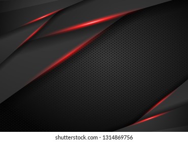 Abstract Metallic modern Red black frame design innovation concept layout background.