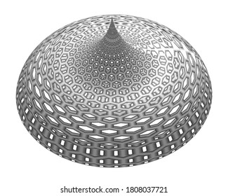 Abstract metallic openwork dome. Vector image