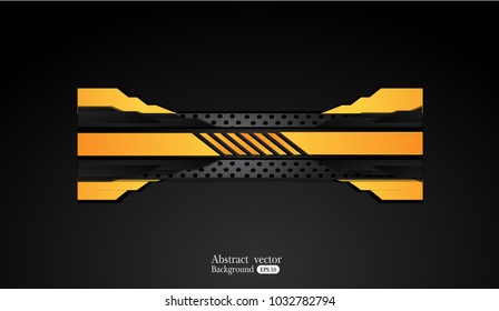 abstract metallic Orange yellow black frame design innovation concept layout background. for text and message artwork design.Vector Illustration.