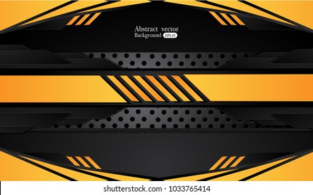 abstract metallic Orange yellow black frame design innovation concept layout background. for text and message artwork design.Vector Illustration.