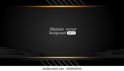 abstract metallic Orange yellow black frame design innovation concept layout background. for text and message artwork design.Vector Illustration.