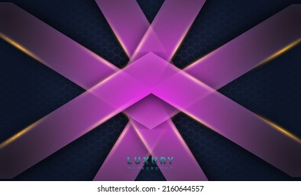 Resumen solapamiento metálico diseño hexágono de luz rosa fondo de lujo