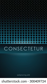 Abstract Metallic Perforated Background with place for text. Vector design.
