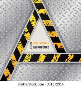 Abstract metallic plate background with grunge triangle element