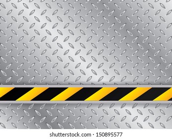 Abstract metallic plate background with striped industrial line