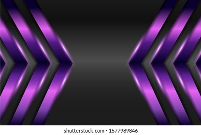 Abstract metallic purple and black frame design innovation technology concept layout background. Vector template for use element cover, banner, wallpaper, presentation, flyer