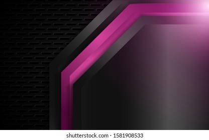 Abstract metallic purple and black frame design innovation technology concept layout background. Vector template for use element cover, banner, wallpaper, presentation, flyer