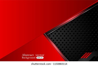 abstract metallic red black background with contrast  stripes. Abstract vector graphic brochure design
