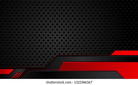 abstract metallic red black background with contrast stripes. Abstract vector graphic brochure design.frame tech innovation concept .