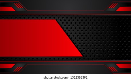 abstract metallic red black background with contrast stripes. Abstract vector graphic brochure design.frame tech innovation concept .