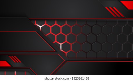 abstract metallic red black background with contrast stripes. Abstract vector graphic brochure design.frame tech innovation concept .