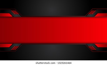 abstract metallic red black background with contrast stripes. Abstract vector graphic brochure design.frame tech innovation concept .