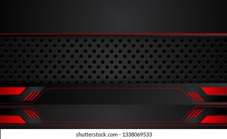 abstract metallic red black background with contrast stripes. Abstract vector graphic brochure design.frame tech innovation concept .