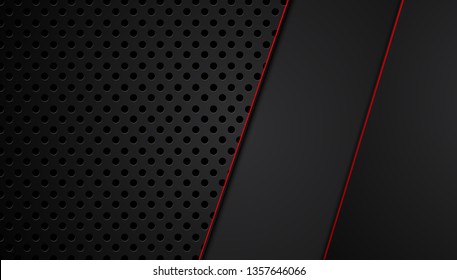 abstract metallic red black background with contrast stripes. Abstract vector graphic brochure design 