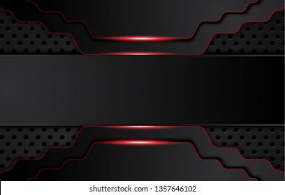 abstract metallic red black background with contrast stripes. Abstract vector graphic brochure design 