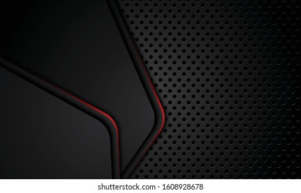 abstract metallic red black background with contrast stripes. Abstract vector graphic brochure design