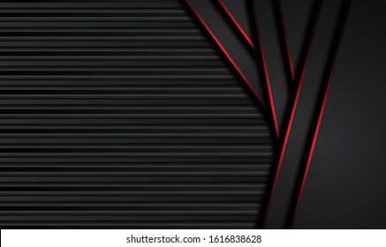 abstract metallic red black background with contrast stripes. Abstract vector graphic brochure design
