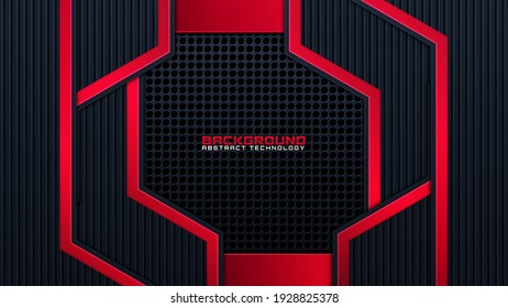 abstract metallic red black background with contrast stripes. Abstract vector graphic brochure design.frame tech innovation concept .
