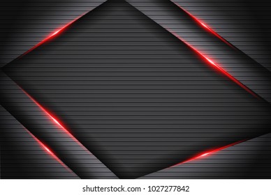 abstract metallic red black frame layout modern tech design template background